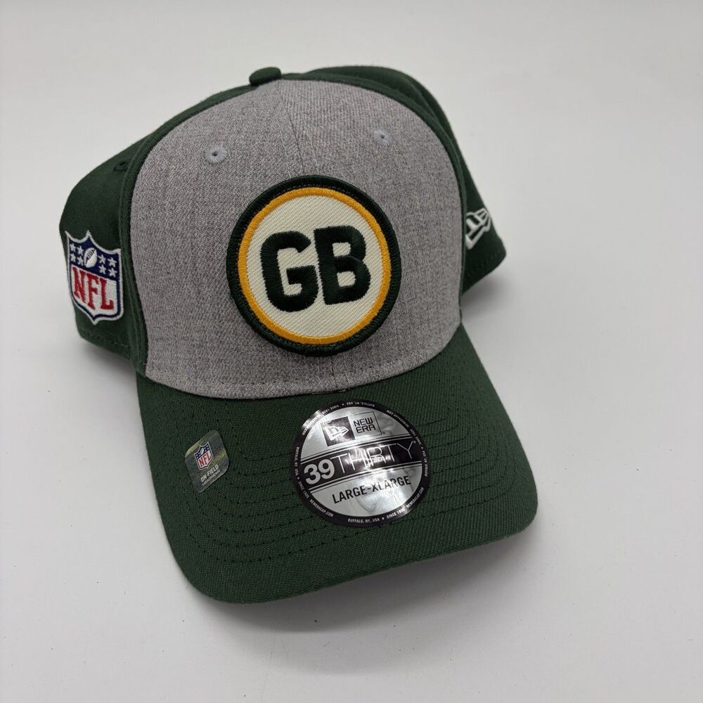 Green Bay Packers New Era 39THIRTY On Field Hat L/XL NFL Green Gray Cap NWT